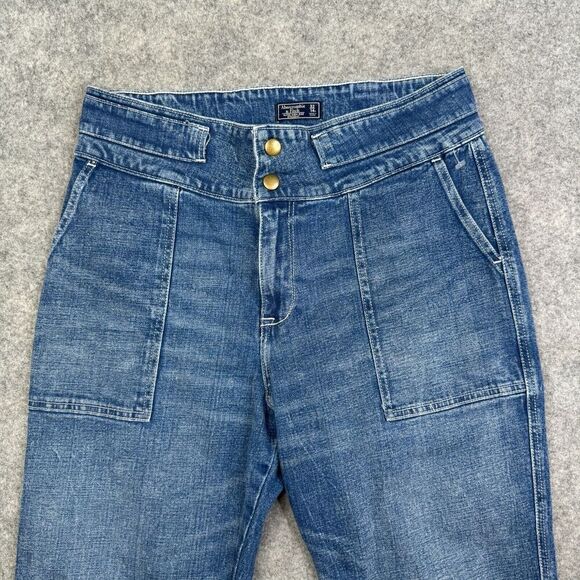 Abercrombie & Fitch Jeans Ultra High Rise Straight Womens 32/14R Blue Denim - Picture 2 of 11